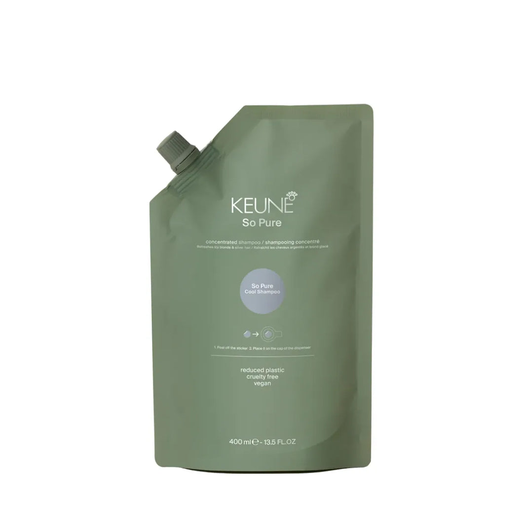 Keune So Pure Cool Shampoo Refill - Sampon Neutralizator pentru Par Blond 400ml