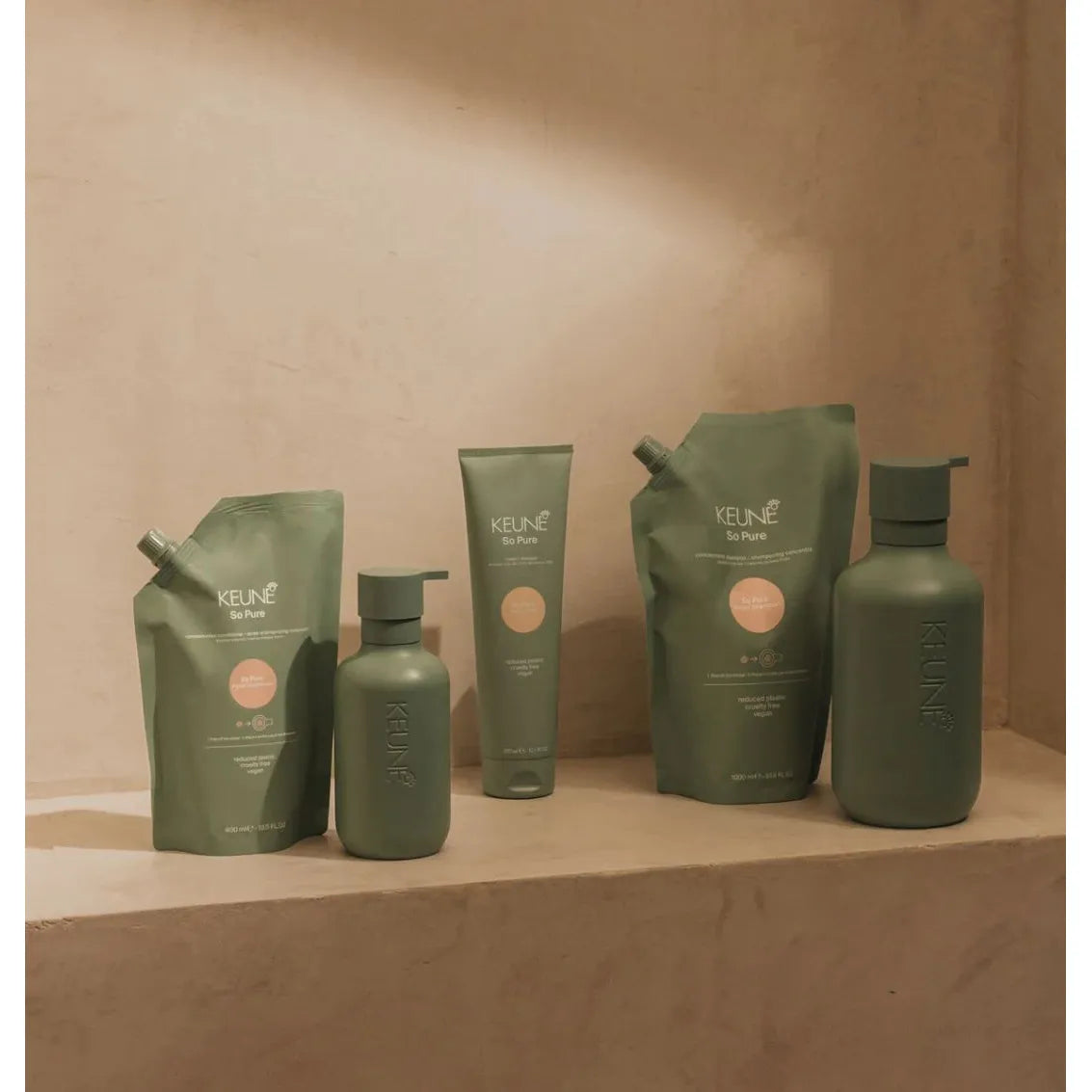 Keune So Pure Polish Conditioner Refill 400ml - Balsam Anti-Frizz Pentru Netezirea Parului