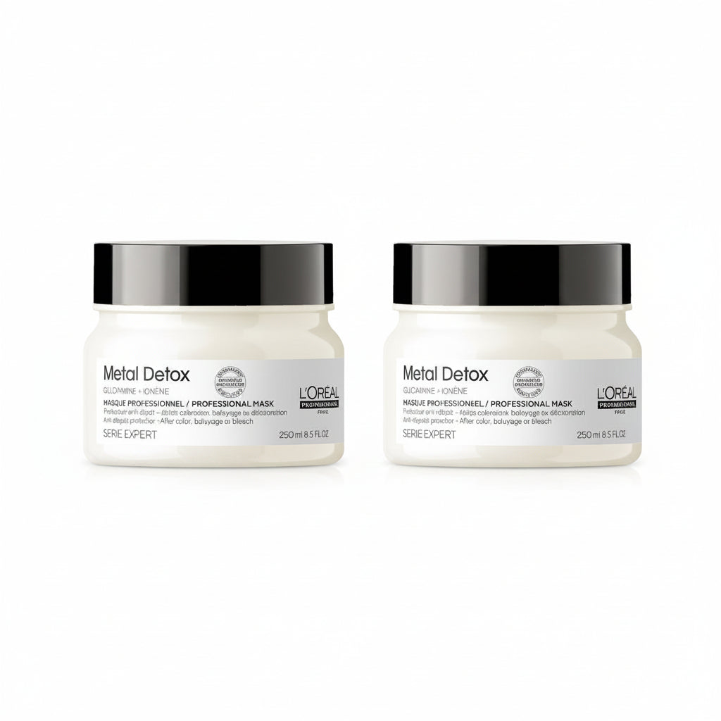 Set Duo L'Oreal SE Metal Detox Mask 250ml - Masca Pentru Parul Supus Colorarii sau Decolorarii