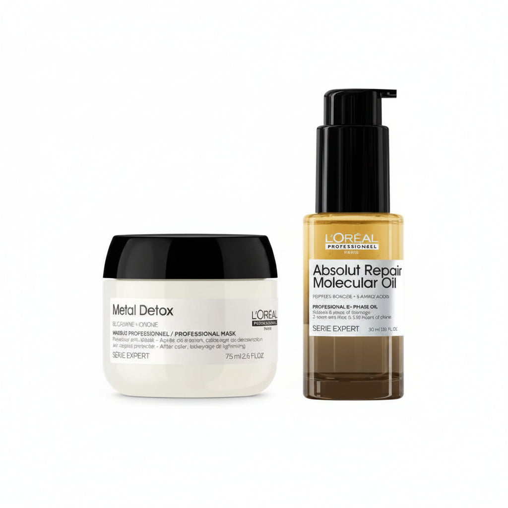 Set L'Oreal Professionnel Summer Hair Duo Travel - Ulei Molecular 30ml & Masca Metal Detox 75ml