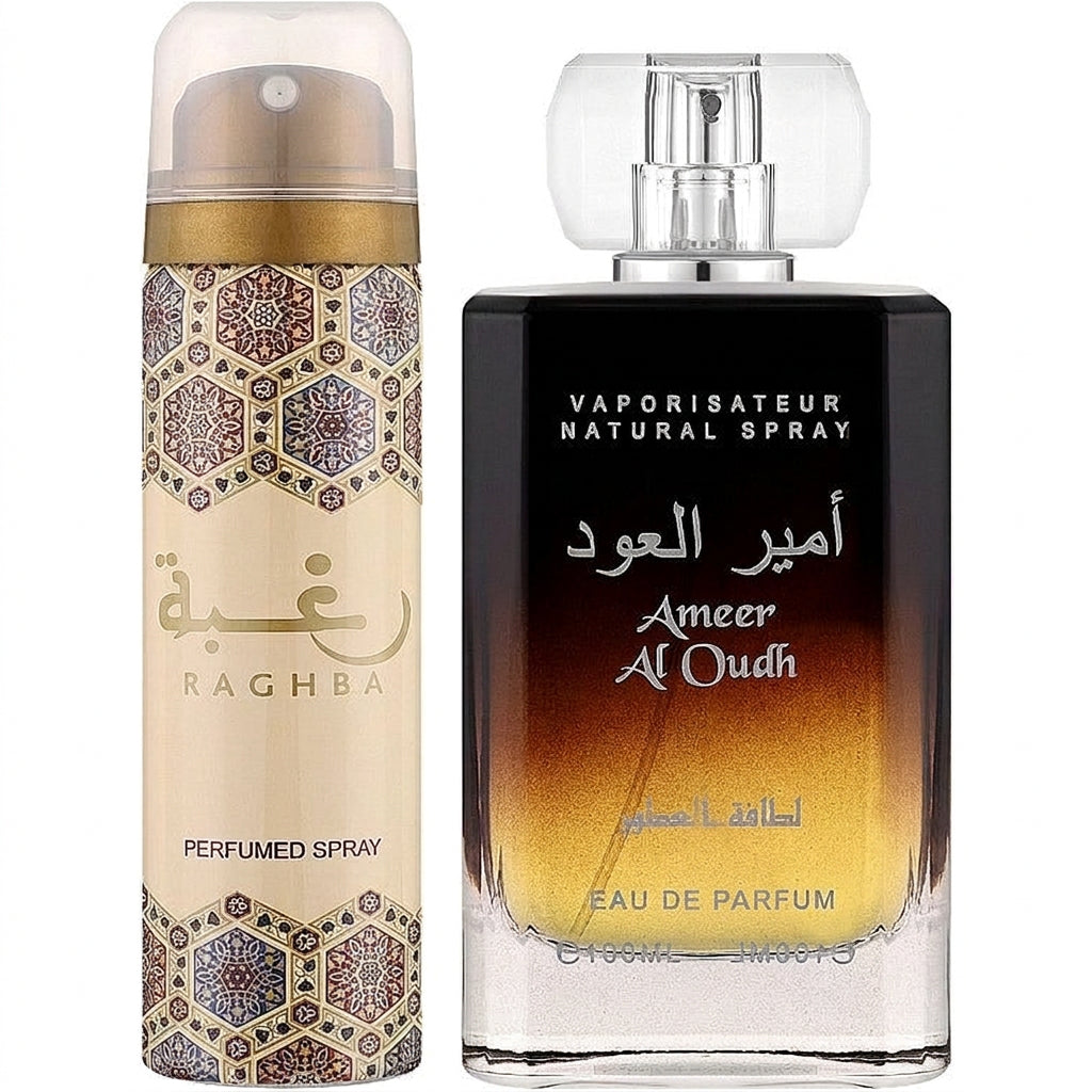 Lattafa Ameer al Oud - Set Unisex Apa de Parfum 100ml si Deodorant 50ml