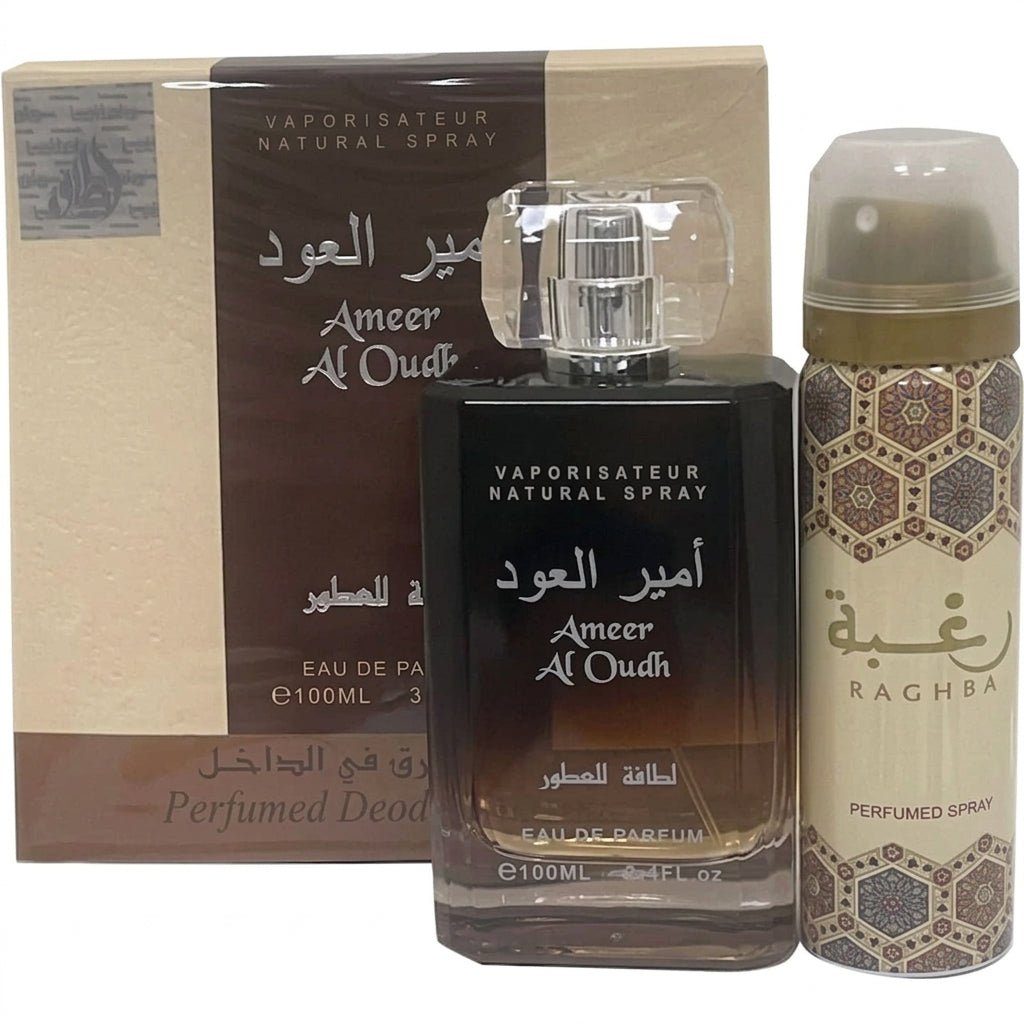 Lattafa Ameer al Oud - Set Unisex Apa de Parfum 100ml si Deodorant 50ml