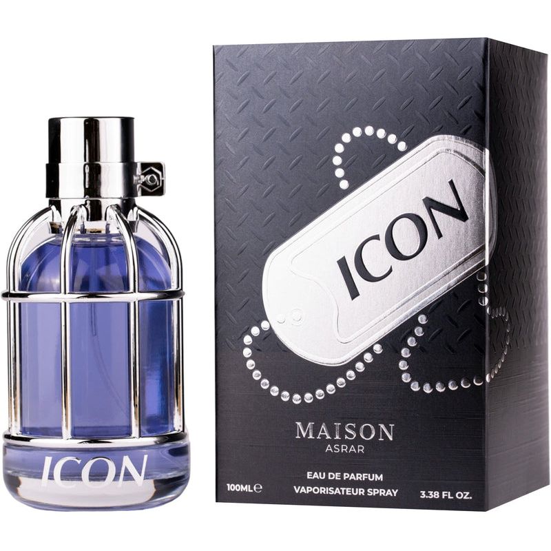 Maison Asrar Icon este un parfum barbatesc modern, fresh-lemnos, cu un caracter elegant si usor aromatic.