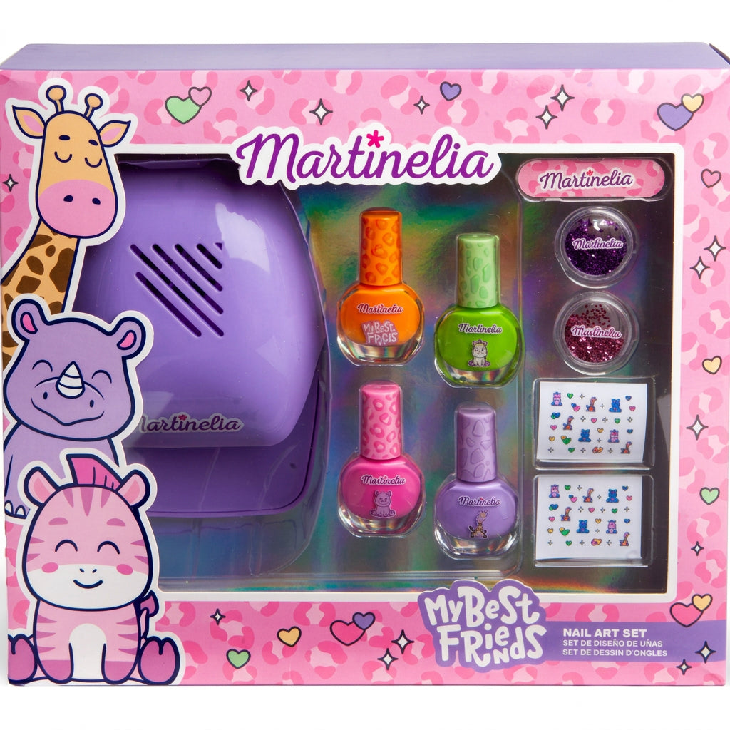 Martinelia My Best Friends Set Unghii cu Uscator - Kit Manichiura Pentru Copii