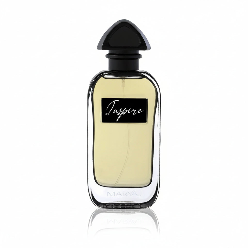 Maryaj Inspire este un parfum aromatic-citric-lemnos modern unisex, cu un profil fresh, curat si energic, construit in stil minimalist si usor elegant.