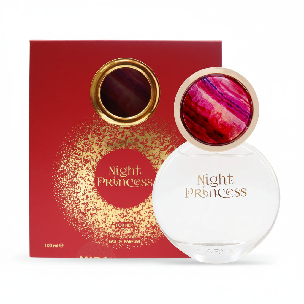 Maryaj Night Princess este un parfum floral-oriental gourmand feminin, cu un profil dulce, senzual si usor misterios, construit special pentru seara si ocazii speciale.