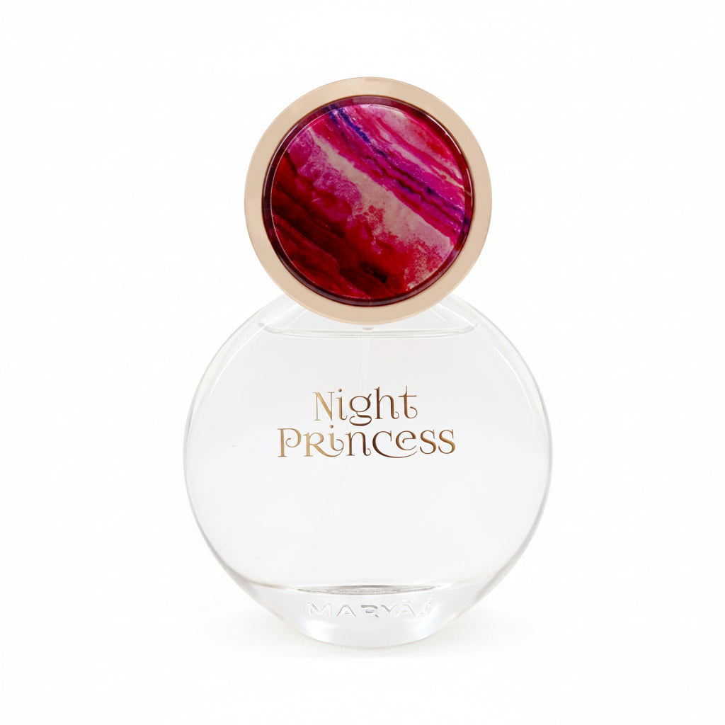 Maryaj Night Princess este un parfum floral-oriental gourmand feminin, cu un profil dulce, senzual si usor misterios, construit special pentru seara si ocazii speciale.