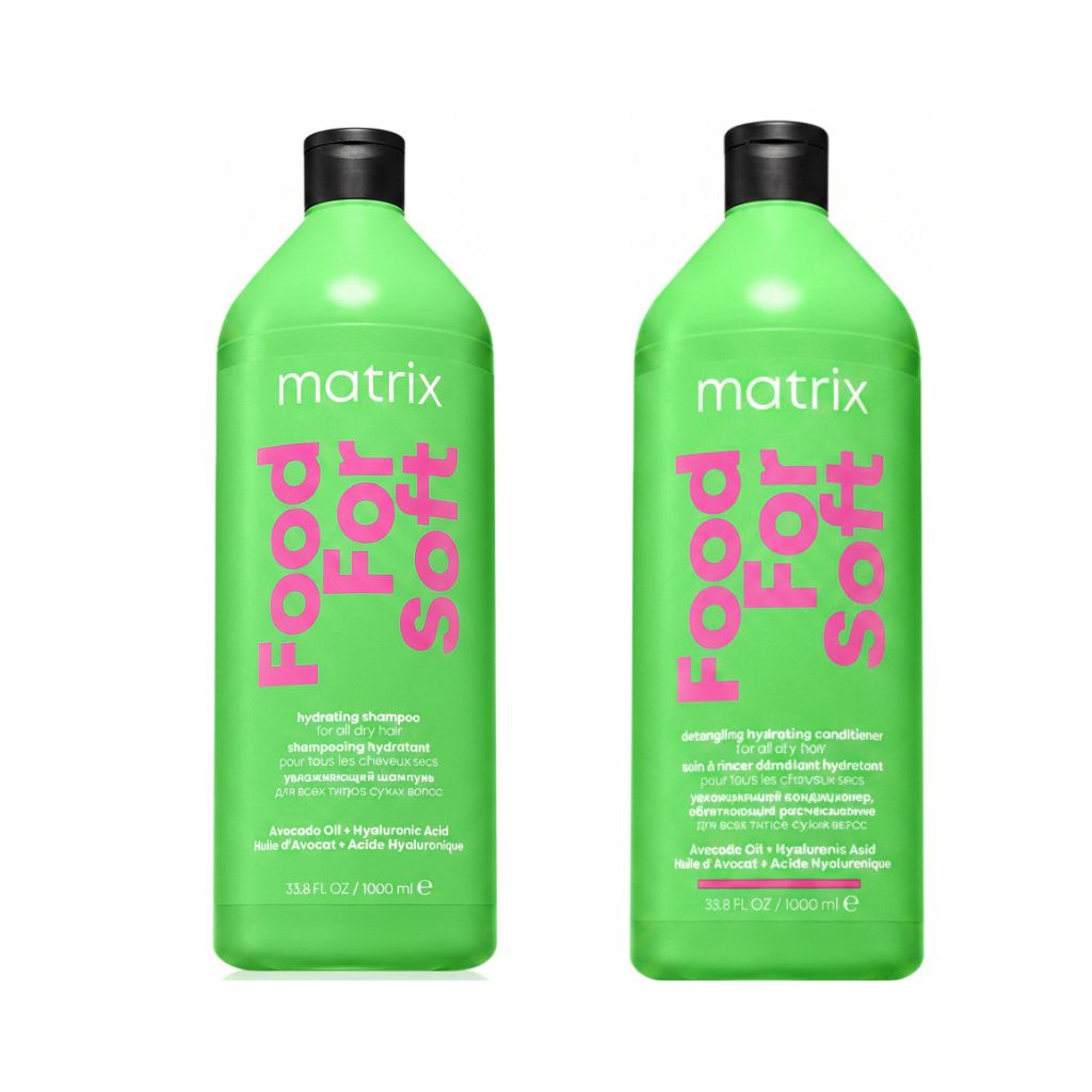 Set Matrix Food For Soft Sampoo + Conditioner - Sampon 1000ml si Balsam 1000ml