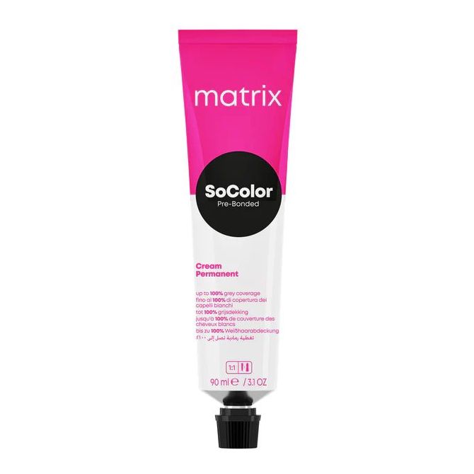 Matrix SoColor Pre-Bonded R25 10P&nbsp;oferă un blond foarte deschis cu reflexe perlate, uniform și strălucitor.