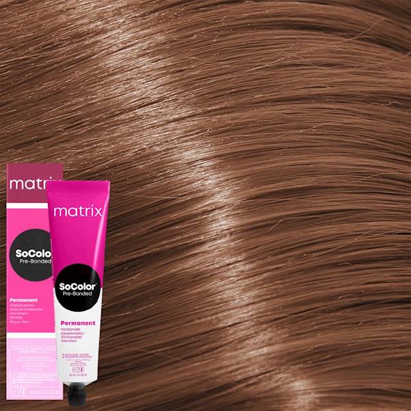 Matrix SoColor Pre-Bonded 7BC este o vopsea permanentă profesională, creată pentru a oferi o nuanță caldă și vibrantă de blond mediu cu reflexe arămii, ideală pentru un look luminos și plin de profunzime - Beauty Lounge