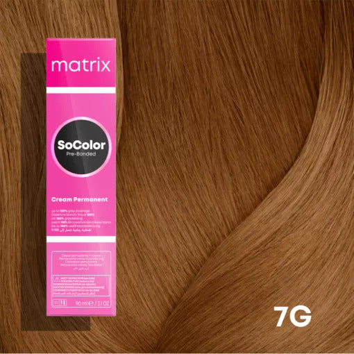 Matrix SoColor Pre-Bonded R25 7G 90ml - Vopsea Permanenta Blond Mediu Golden - Beauty Lounge