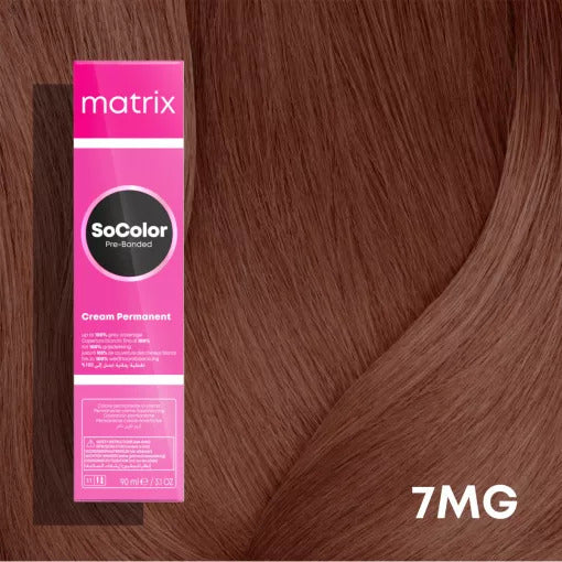 Matrix SoColor Pre-Bonded R25 7MG 90ml - Vopsea Permanenta Blond Mediu Mocha-Golden - Beauty Lounge