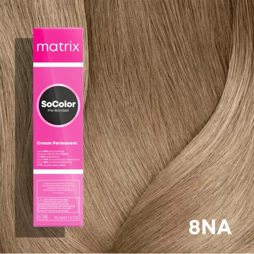 Matrix SoColor Pre-Bonded R25 8NA 90ml - Vopsea Permanenta Blond Deschis Natural Cenusiu - Beauty Lounge