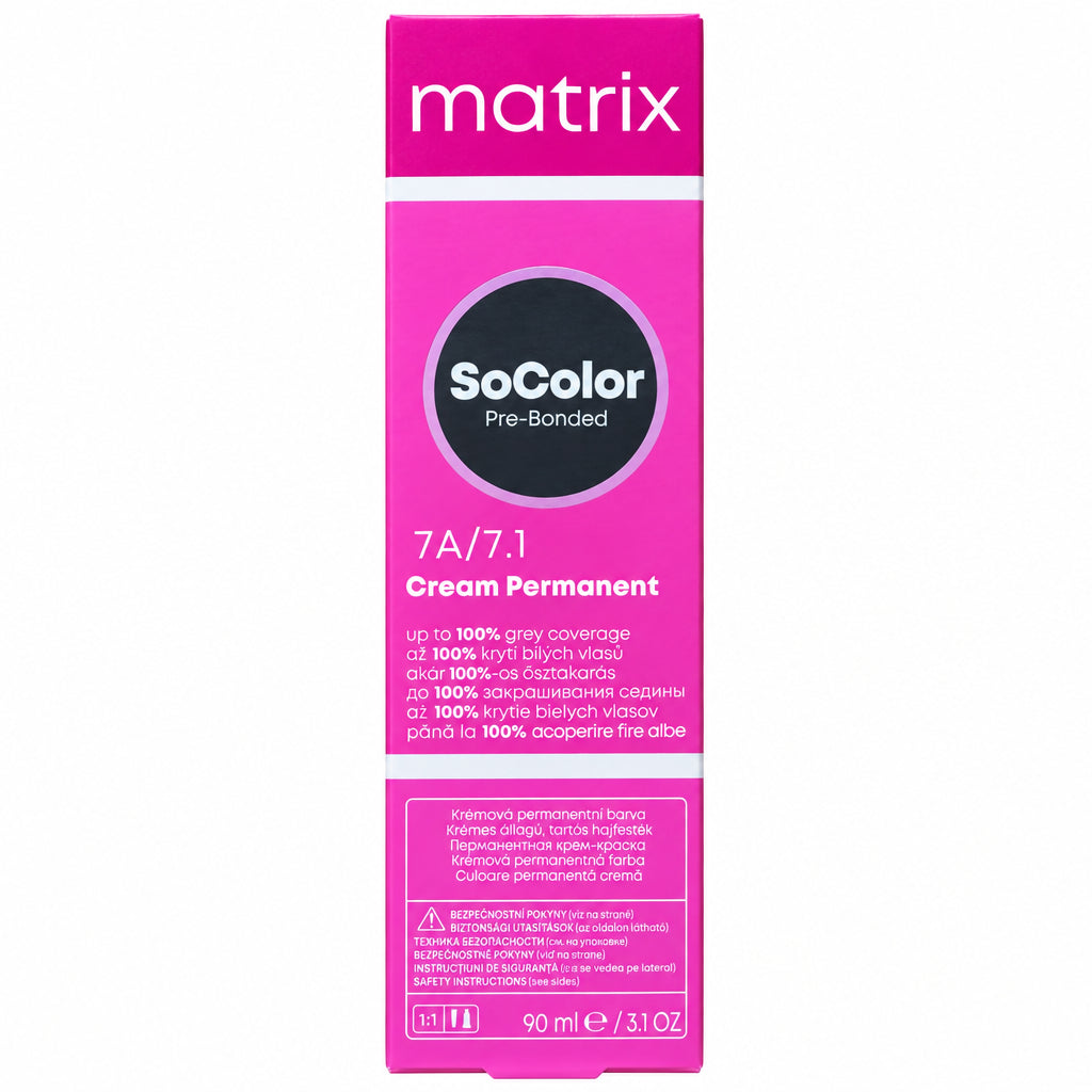 Matrix SoColor Pre-Bonded R25 7A/7.1 90ml  - Vopsea Permanenta Blond Mediu Cenusiu