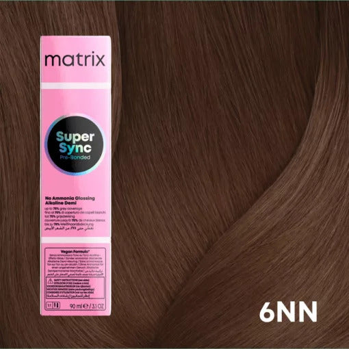 Matrix Super Sync Pre-Bonded 6NN 90ml - Vopsea de Par Fara Amoniac Saten Inchis Natural Intens