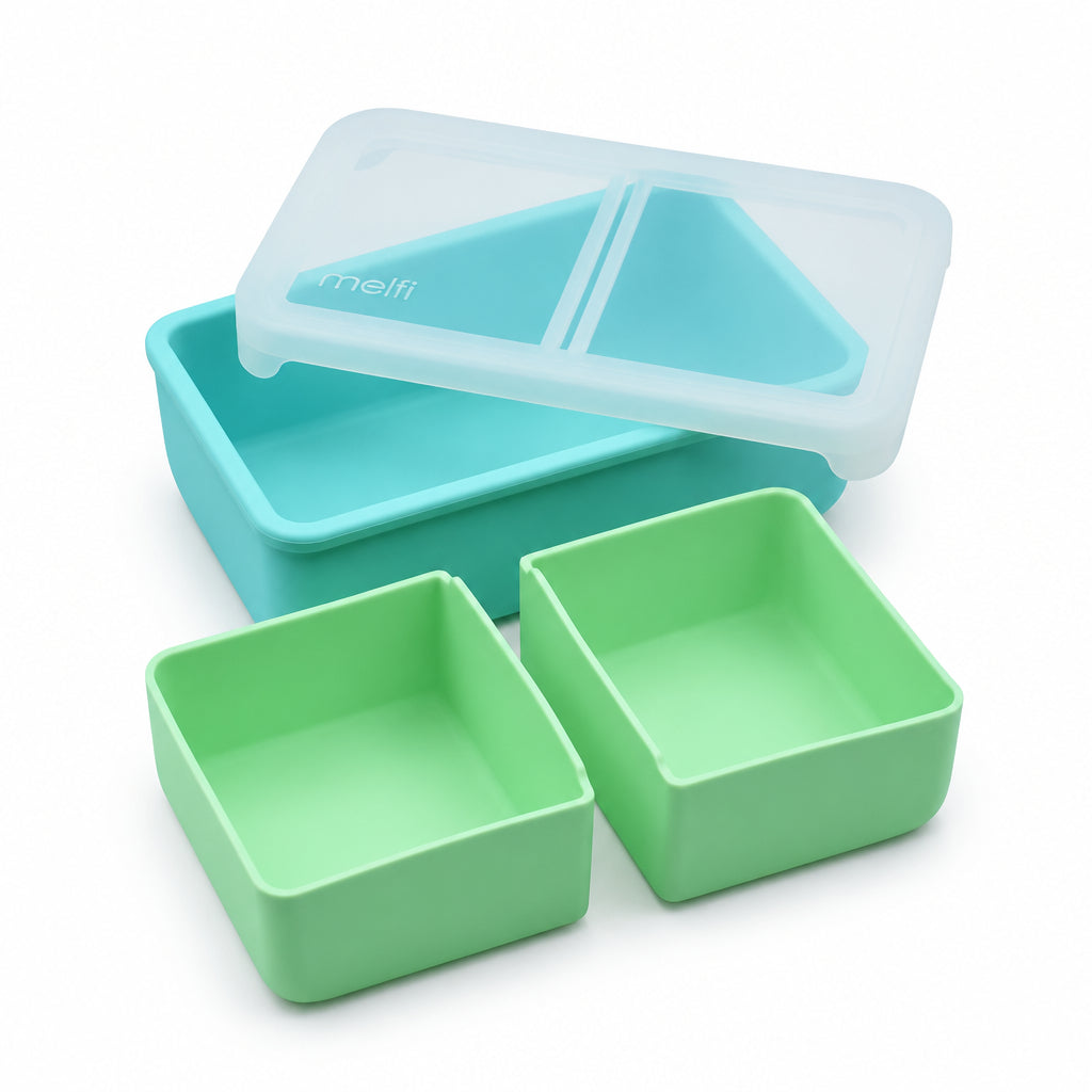 Melii Bento Mint Blue - Cutie Pranz cu Compartimente Detasabile