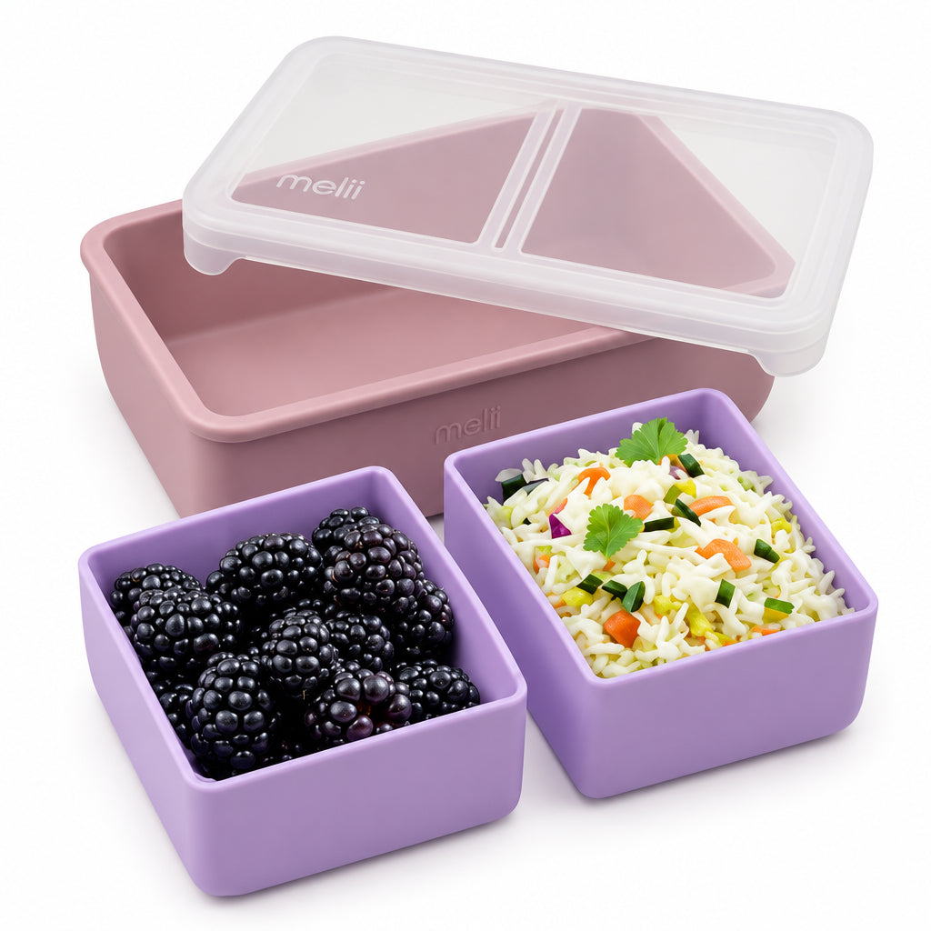 Melii Bento Pink Purple - Cutie Pranz cu Compartimente Detasabile