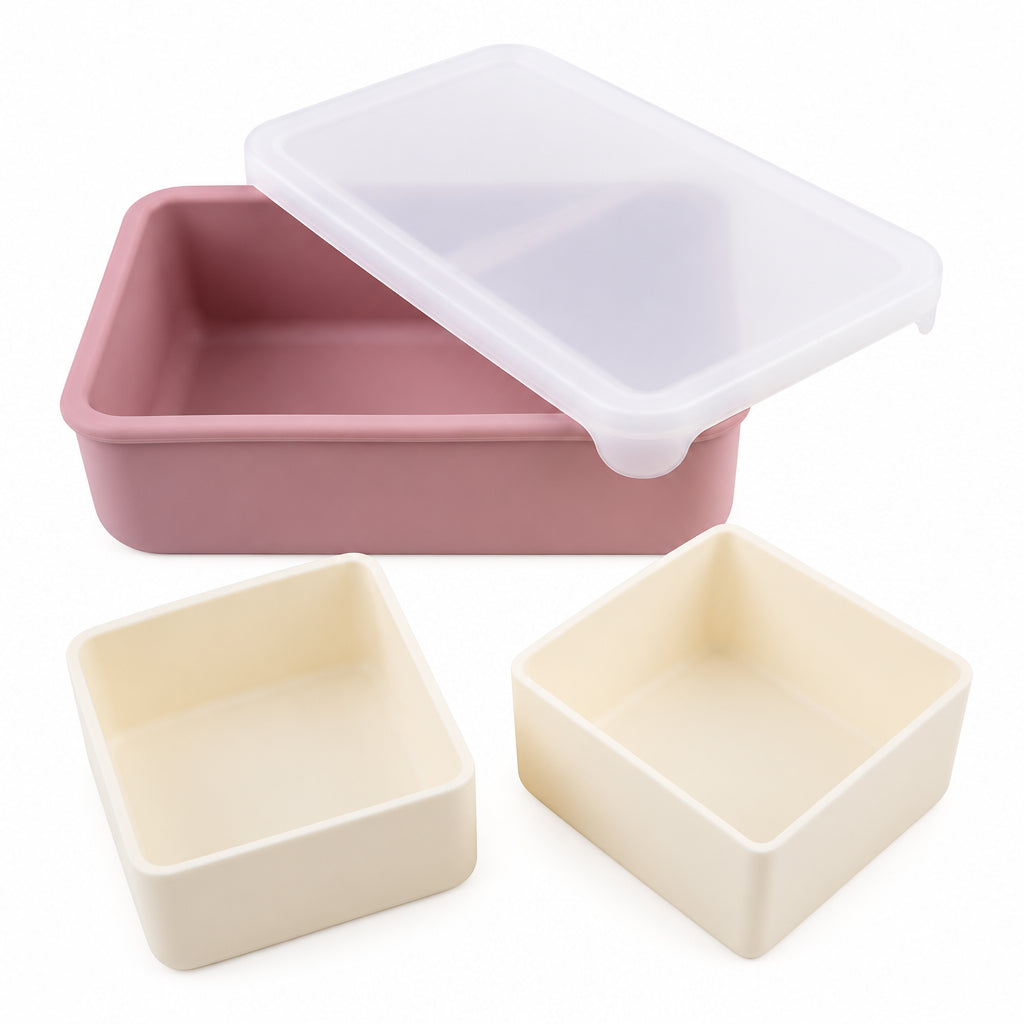 Melii Bento Blush Berry - Cutie Pranz cu Compartimente Detasabile