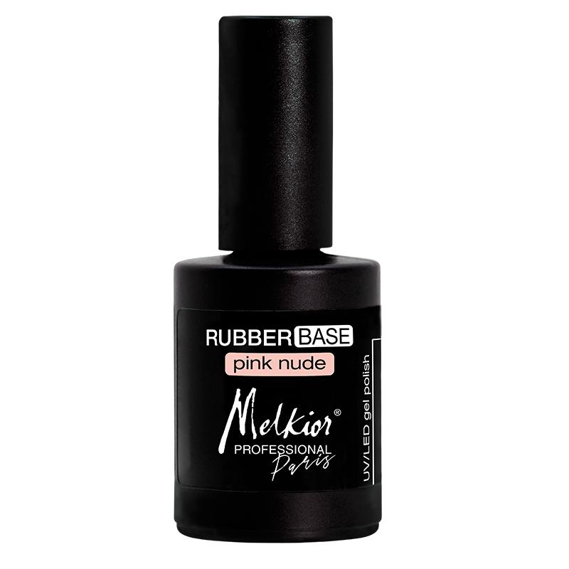 Melkior Rubber Base Flexibil Pink Nude 15ml - Lac de Baza UV/LED cu Aderenta Mare