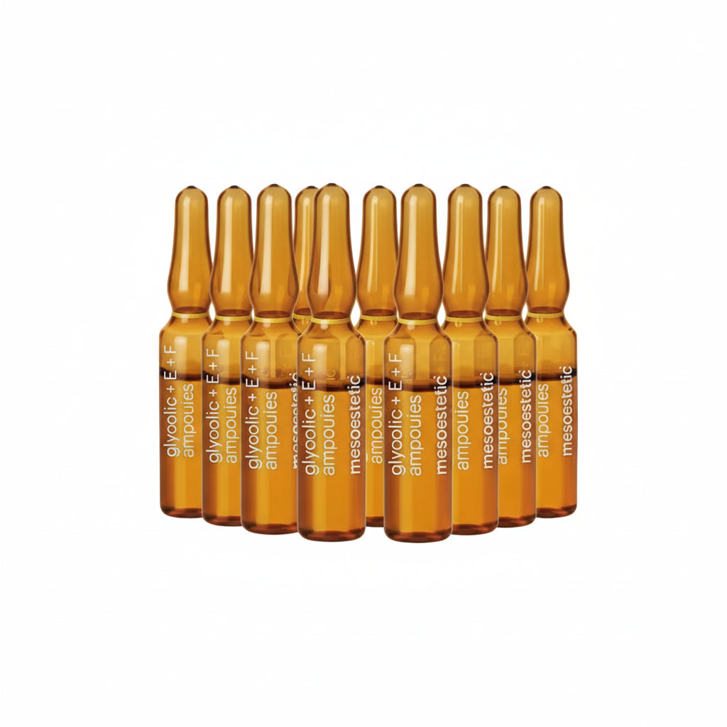 Mesoestetic Ampoules Glycolic 10%+Vitamin E+F 10*2ml - Fiole Antimbatranire si Exfoliant Ten