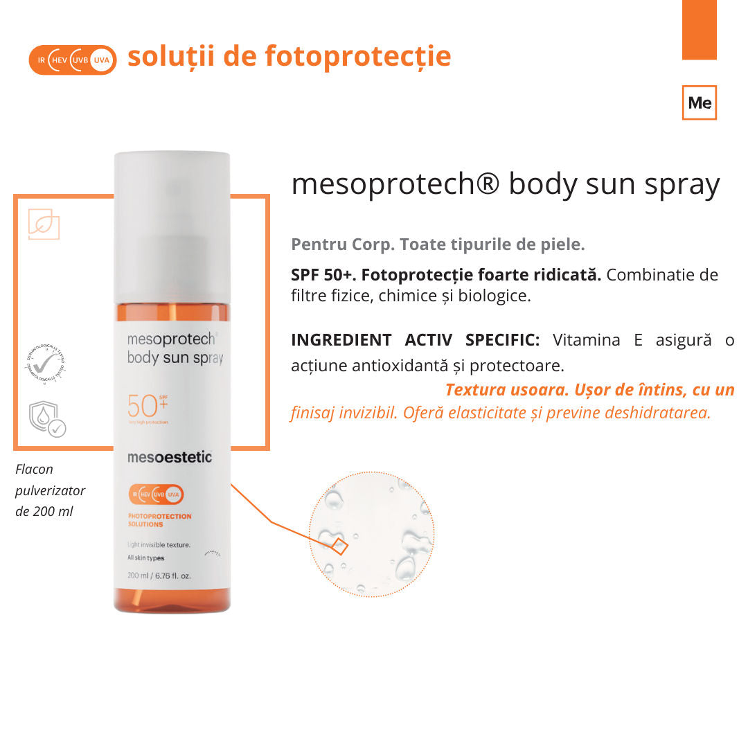 Mesoestetic Body Sun Spray 200ml - Spray cu Protectie Solara Pentru Corp