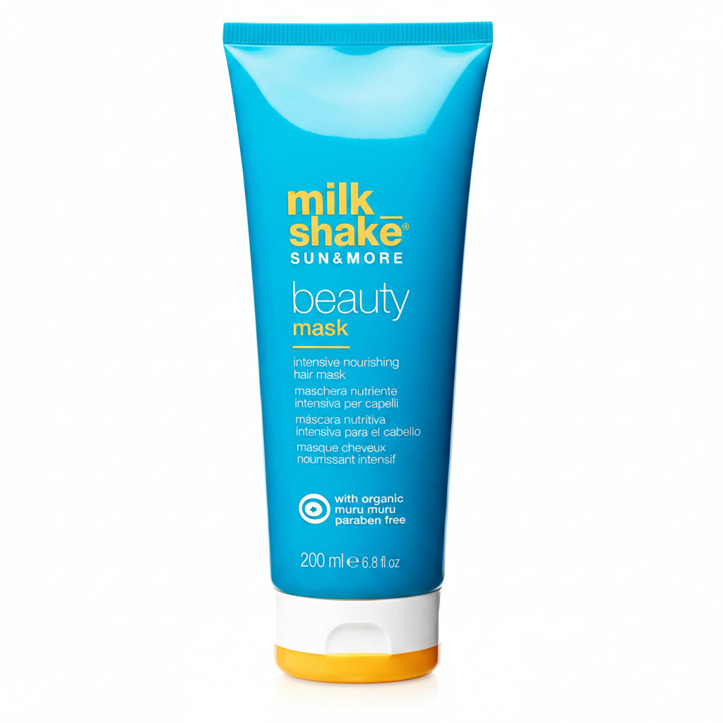 MilkShake Sun & More Beauty Mask este o masca intens nutritiva pentru par, special conceputa pentru a repara si calma efectele negative cauzate de expunerea la soare, sare, vant si clor.