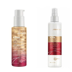Set Joico K-Pak Luster Lock - Serum Glossing Oil 63ml si Spray de Par Color Therapy 200ml