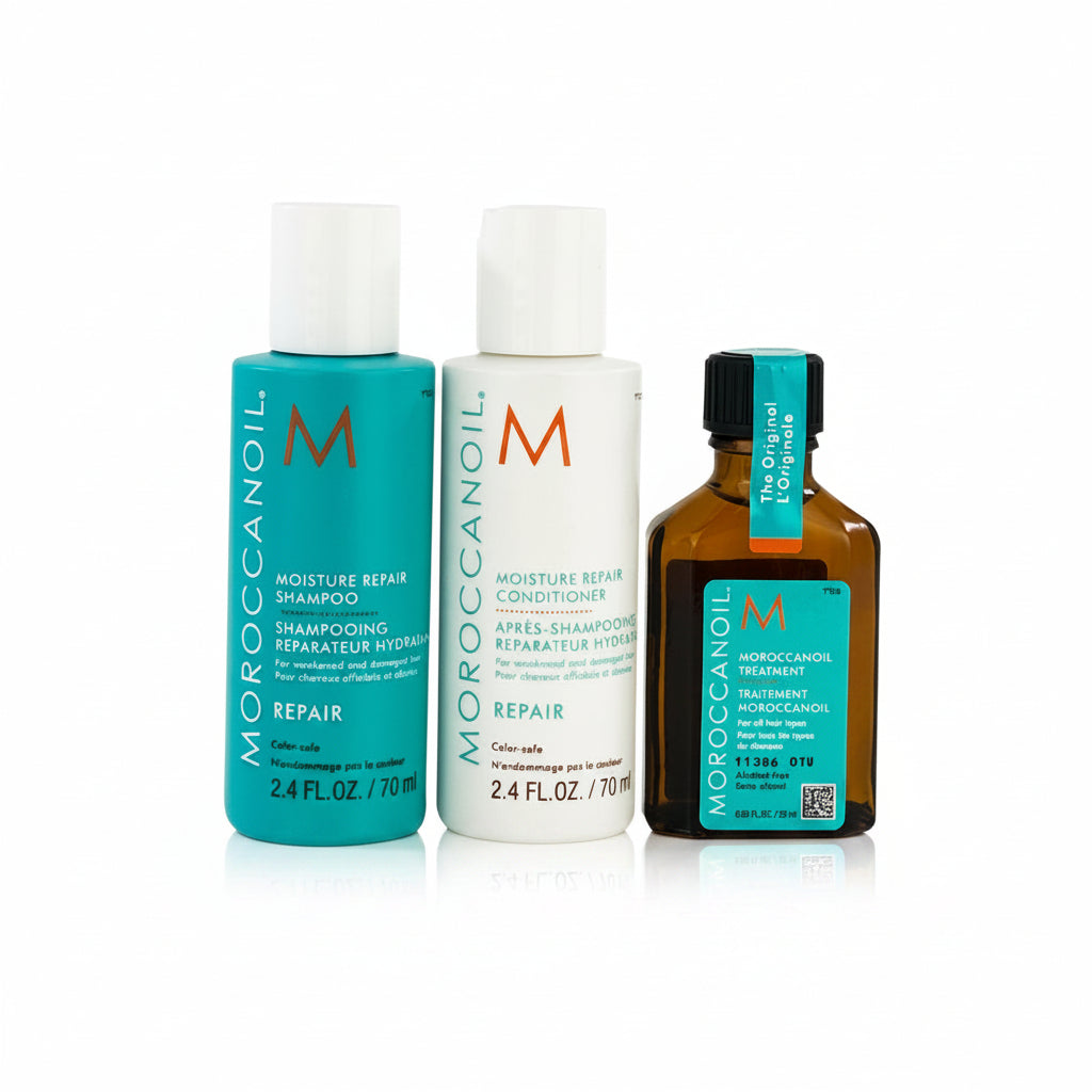Moroccanoil Moisture Repair - Set Trio Reparator pentru Par repara si revitalizeaza parul deteriorat