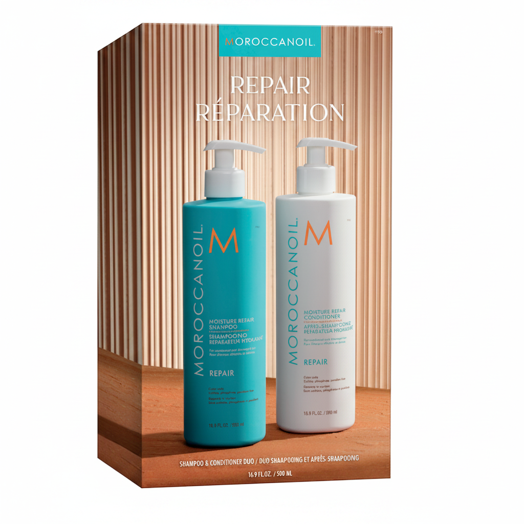 Moroccanoil Set Repair Shampoo & Conditioner 500ml - Sampon Reparator si Balsam Reparator