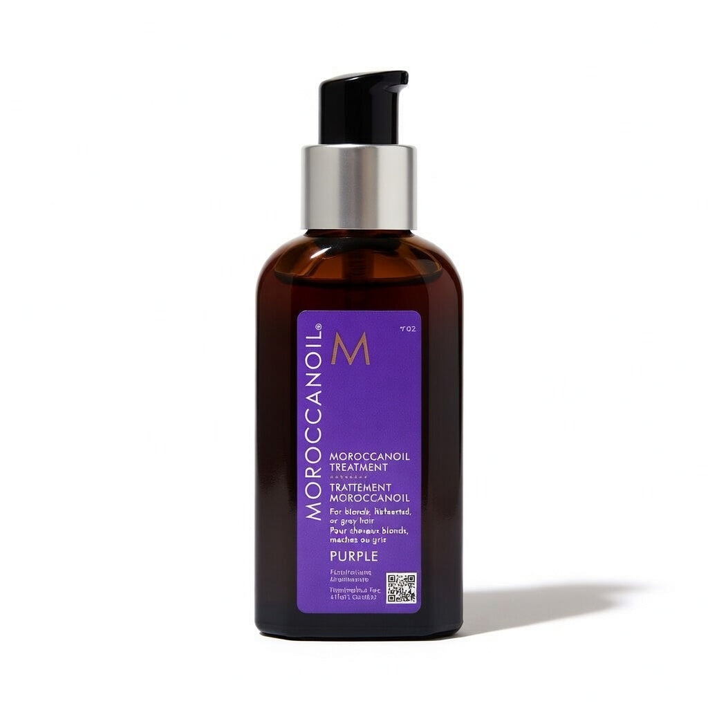 Moroccanoil Purple Oil Treatment – Ulei Argan cu Pigment Violet pentru Păr Blond, Decolorat și Grizonat