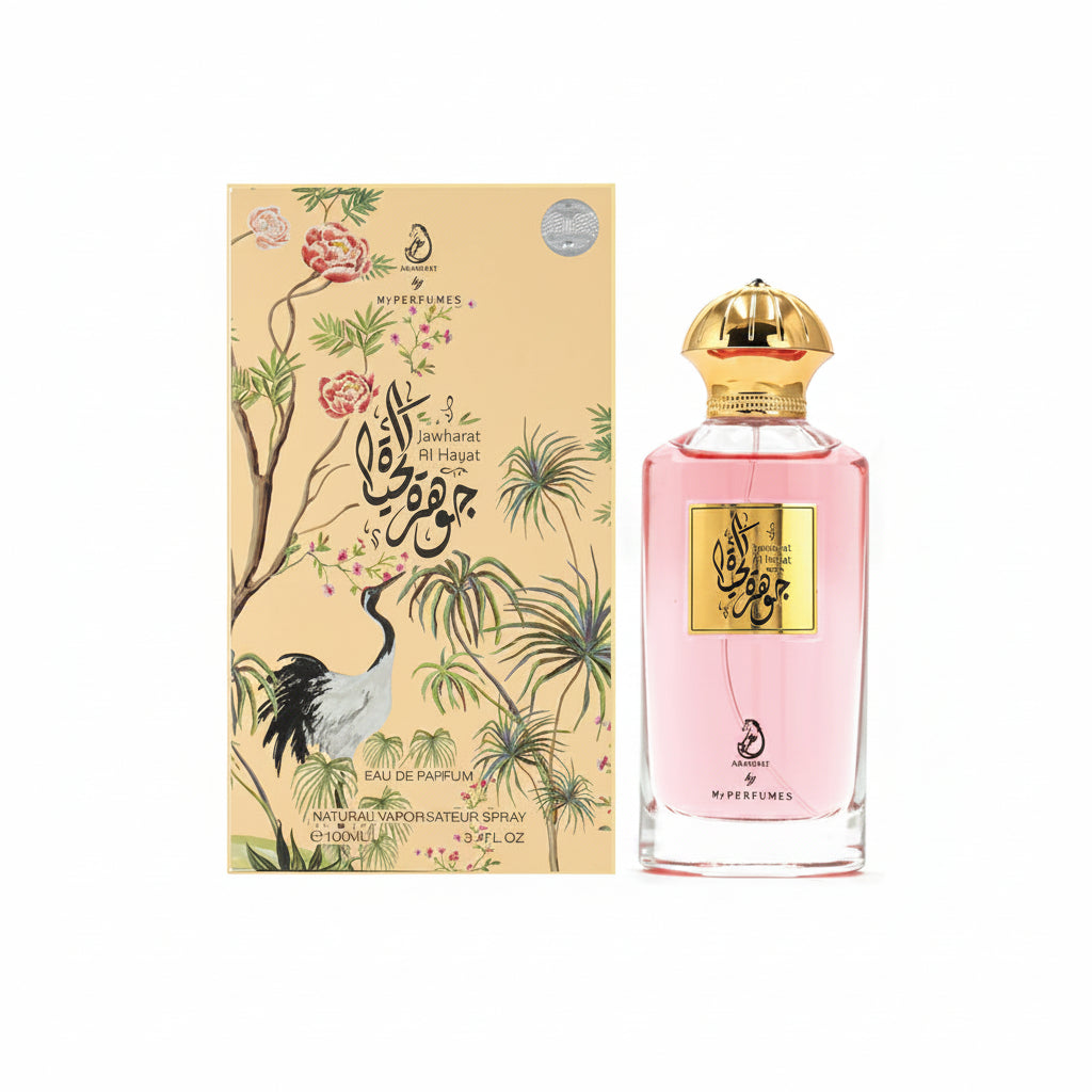 My Perfumes Jawharat Al Hayat 100ml – un parfum oriental elegant si cald, cu accente dulci-florale si baza ambrata catifelata.