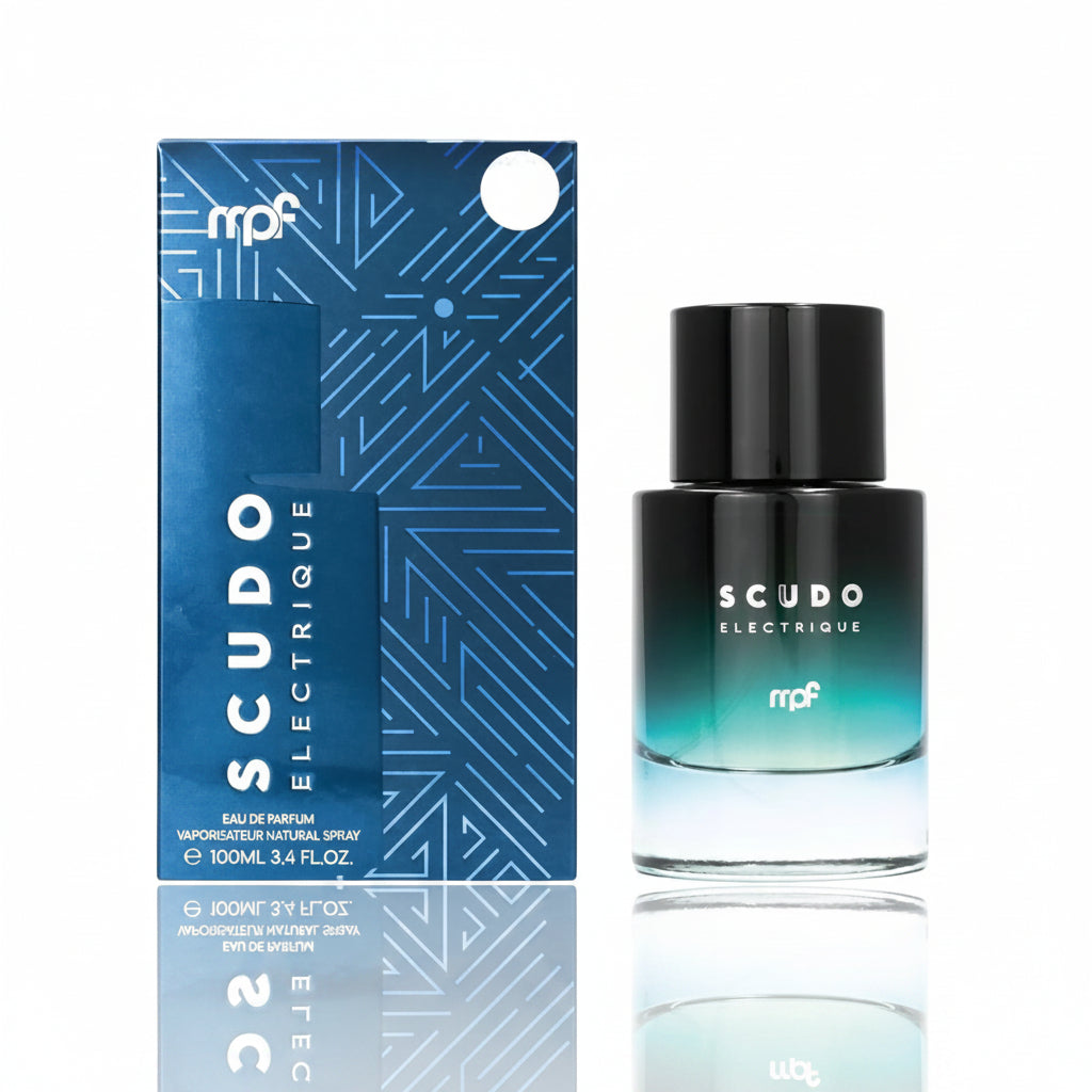 My Perfumes Scudo Electrique 100ml – un parfum barbatesc fresh si energic, cu debut citric-condimentat si baza lemnoasa curata.