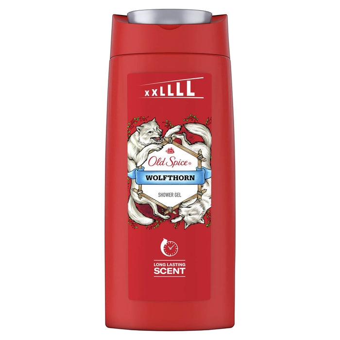 Old Spice Wolfthorn Shower Gel este un gel de dus pentru barbati cu un parfum intens, fructat si revigorant, creat pentru a oferi o experienta de curatare energizanta si moderna.