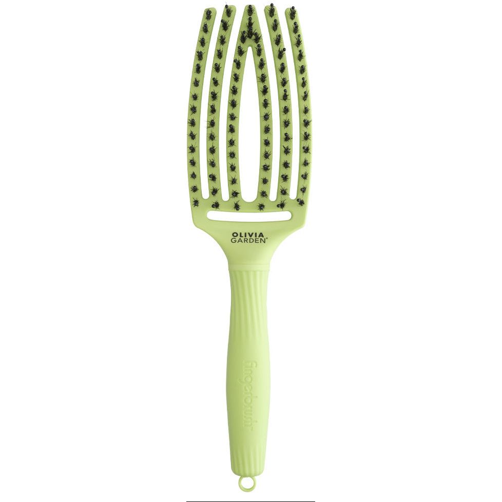 Olivia Garden Finger Brush Medium Combo Dolce Vita Green Pistachio - Perie de Par Paddle Descurcare - Beauty Lounge