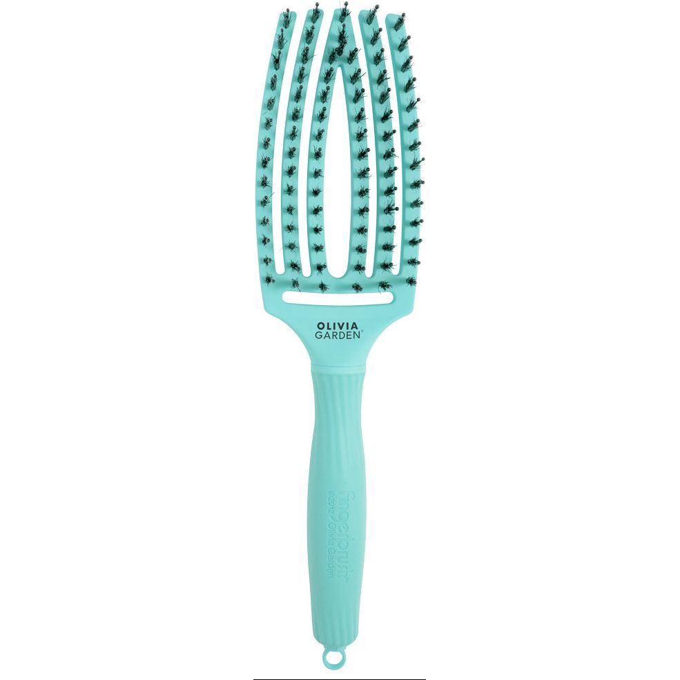 Olivia Garden Finger Brush Medium Combo Mint - Perie de Par Paddle Descurcare - Beauty Lounge