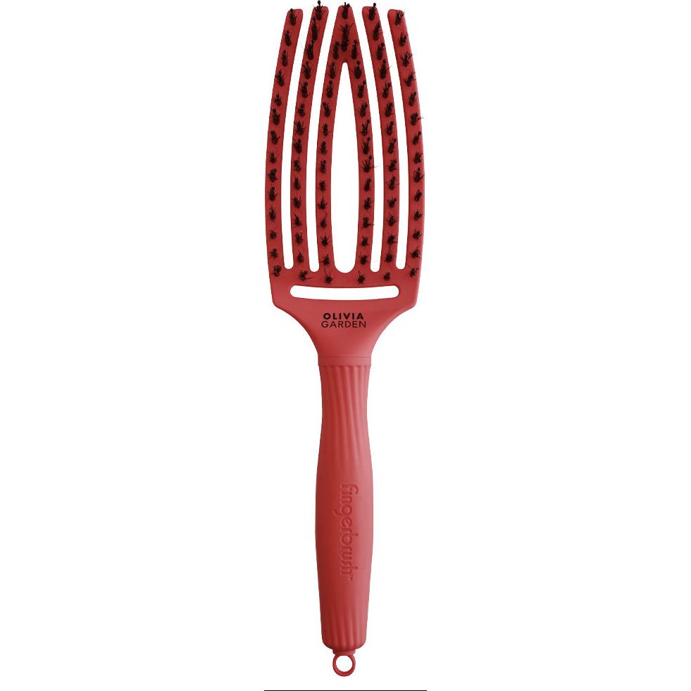 Olivia Garden Finger Brush Medium Combo Red Confidence - Perie de Par Paddle Descurcare - Beauty Lounge