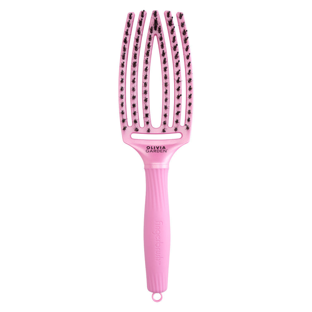 Olivia Garden Finger Brush Medium Combo Roz Celest - Perie de Par Paddle Descurcare - Beauty Lounge