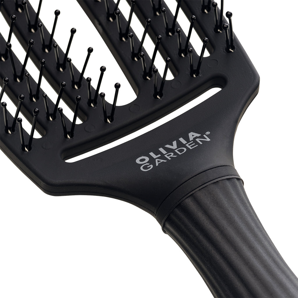 Olivia Garden Finger Brush Black - Perie de Par Descurcare Usoara Anti Rupere Nylon - Beauty Lounge