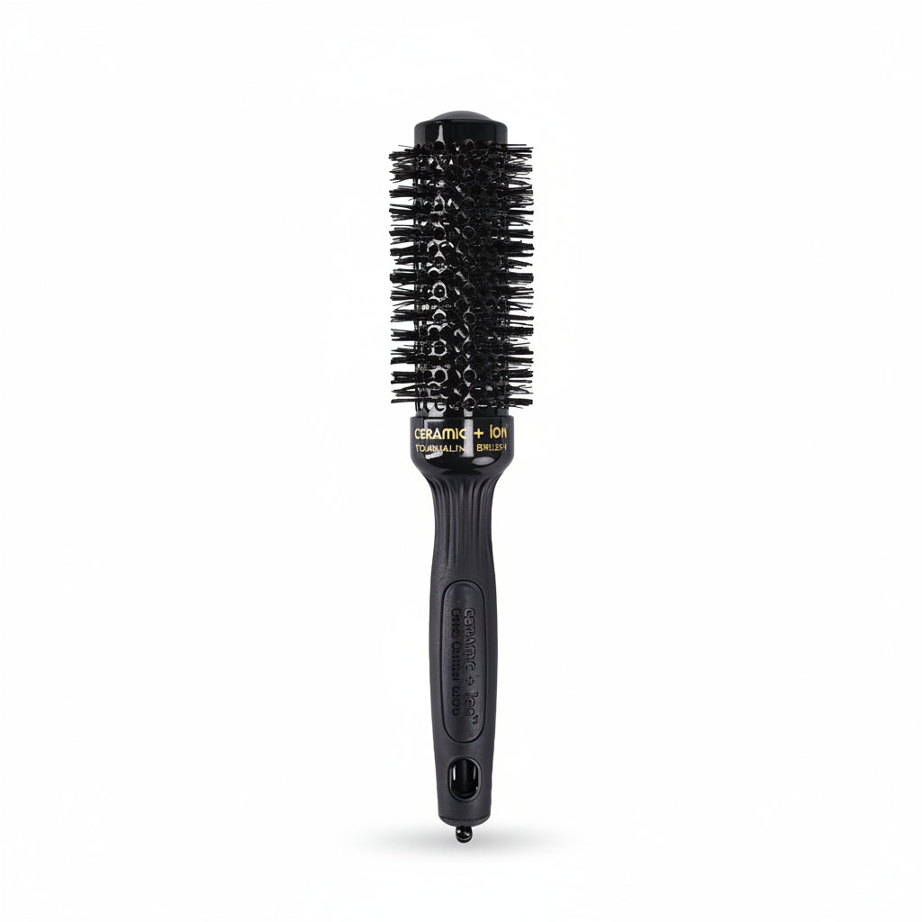 Olivia Garden Ceramic+Ion 15mm - Perie de Par Negru/Auriu Pentru Coafare Profesionala - Beauty Lounge
