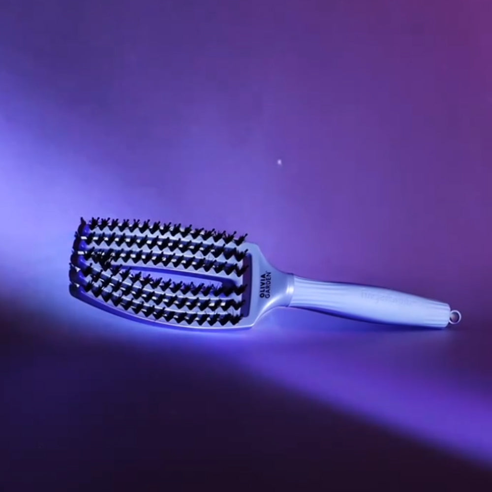 Olivia Garden Finger Brush Medium Combo Blue Polar - Perie de Par Paddle Descurcare - Beauty Lounge