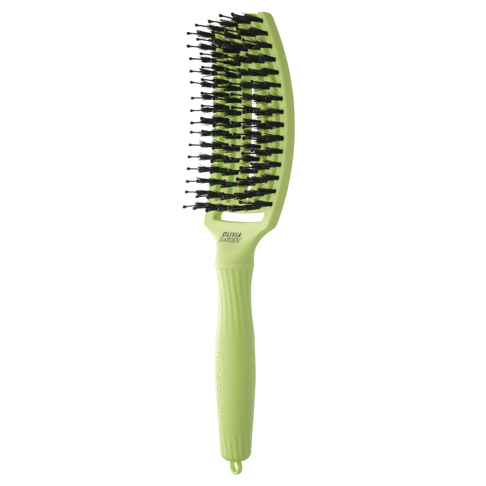 Olivia Garden Finger Brush Medium Combo Dolce Vita Green Pistachio - Perie de Par Paddle Descurcare - Beauty Lounge