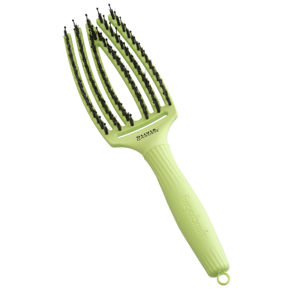 Olivia Garden Finger Brush Medium Combo Dolce Vita Green Pistachio - Perie de Par Paddle Descurcare - Beauty Lounge