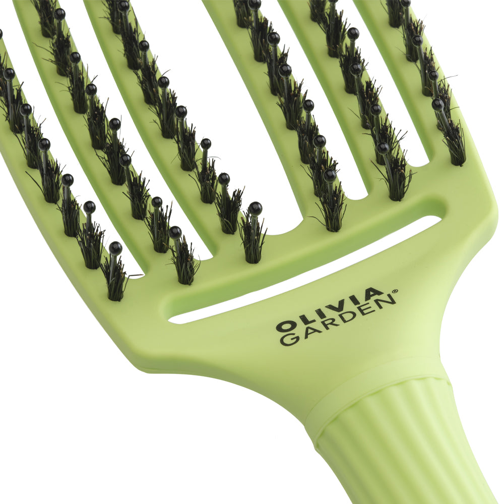 Olivia Garden Finger Brush Medium Combo Dolce Vita Green Pistachio - Perie de Par Paddle Descurcare - Beauty Lounge