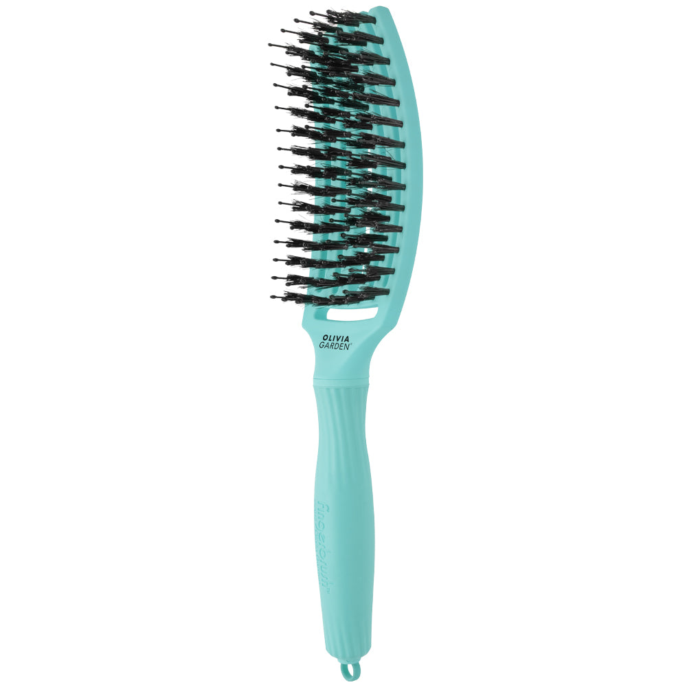 Olivia Garden Finger Brush Medium Combo Mint - Perie de Par Paddle Descurcare - Beauty Lounge