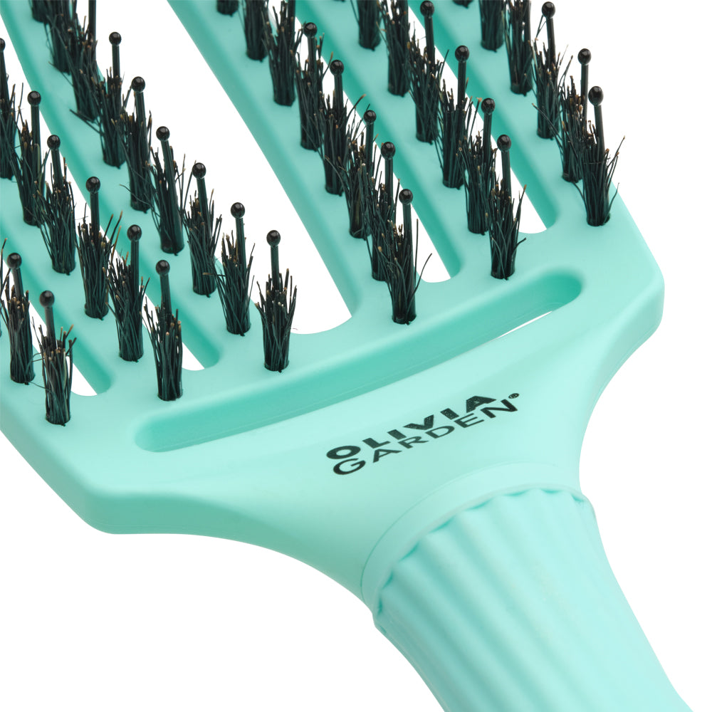 Olivia Garden Finger Brush Medium Combo Mint - Perie de Par Paddle Descurcare - Beauty Lounge