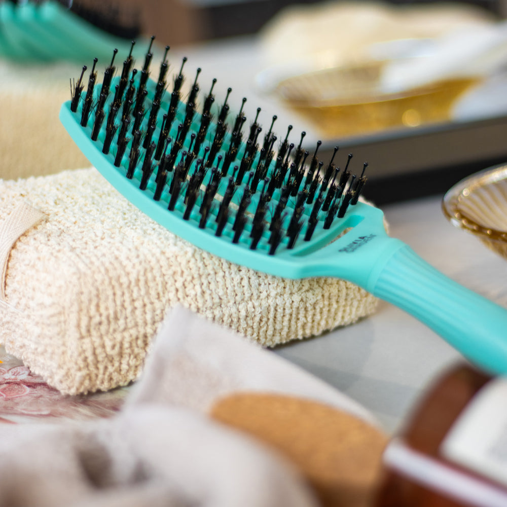 Olivia Garden Finger Brush Medium Combo Mint - Perie de Par Paddle Descurcare - Beauty Lounge