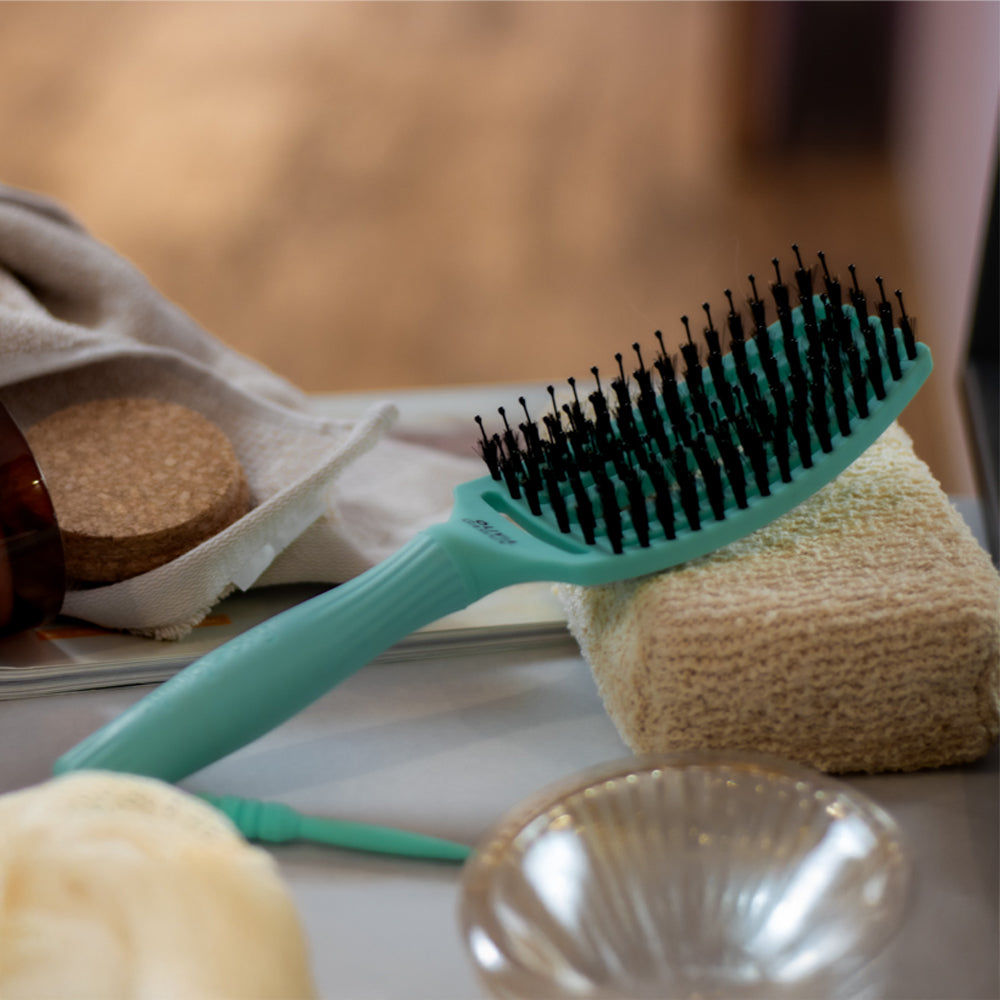 Olivia Garden Finger Brush Medium Combo Mint - Perie de Par Paddle Descurcare - Beauty Lounge