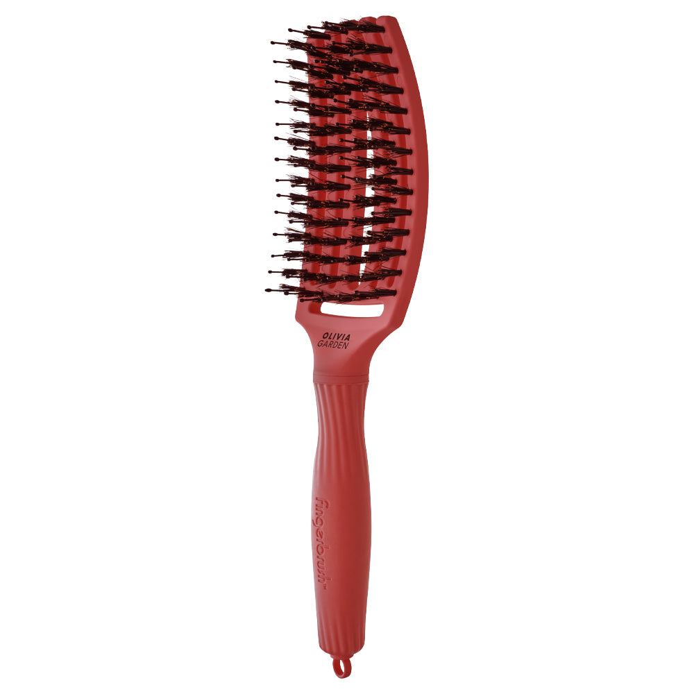Olivia Garden Finger Brush Medium Combo Red Confidence - Perie de Par Paddle Descurcare - Beauty Lounge