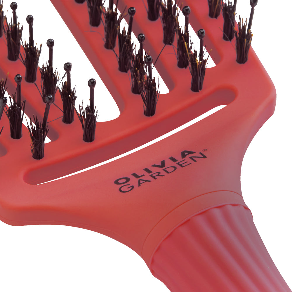Olivia Garden Finger Brush Medium Combo Red Confidence - Perie de Par Paddle Descurcare - Beauty Lounge