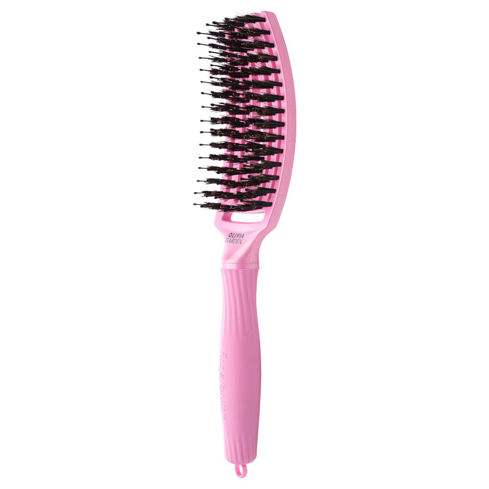 Olivia Garden Finger Brush Medium Combo Roz Celest - Perie de Par Paddle Descurcare - Beauty Lounge